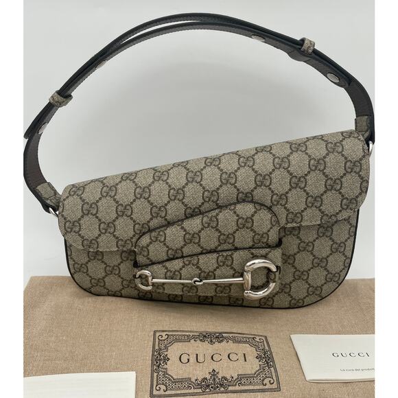 $3K NEW GUCCI GG ASYMMETRICAL 1955 HORSEBIT SHOULDER BAG PURSE AUTHENTIC! - Picture 3 of 14